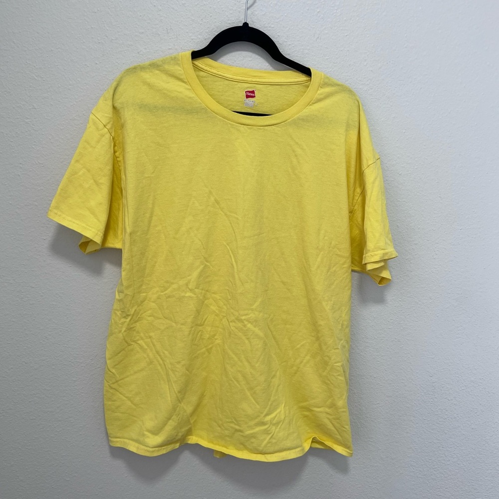 Hanes Plus Size Yellow T-shirt Size XL